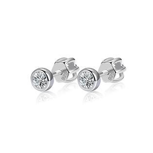 NB-3651-C Stříbrné náušnice, čiré zirkony 3 mm