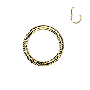SG142GD-1208 Zlacený ocelový piercing - segment kruh