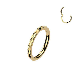 SG143GD-1210 Zlacený ocelový piercing - segment kruh