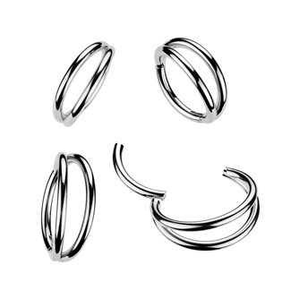 SG147-1210 Dvojitý ocelový segment kruh - helix / cartilage / tragus piercing