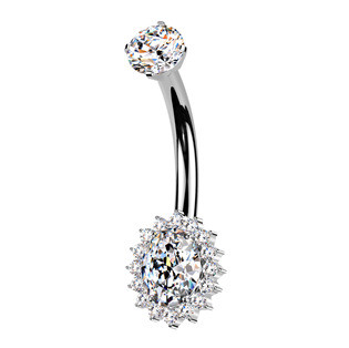 TM045 Luxusní piercing do pupíku s MOISSANITY