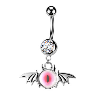 WP0145-C Piercing do pupíku oko růžové