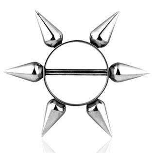 BR01007 Piercing do bradavky s ostny