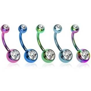 BS01034-CB Piercing do pupíku - banánek