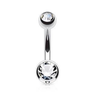 BS1006-C Piercing do pupíku - banánek malý 1,6 x 8 mm, CRYSTAL
