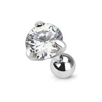 CP1012-5-C Cartilage piercing do ucha, čirý zirkon 5 mm