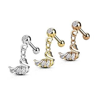 CP1084-GD Cartilage piercing do ucha - labuť