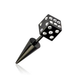 FP01003 Falešný piercing do ucha - kostka se zirkony