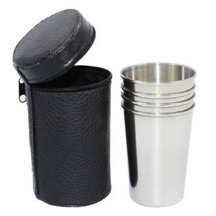 GRV110 Ocelové pohárky kalíšky 70 ml - panáky 4 ks