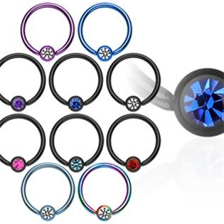 K01031-K-R Piercing kruh s kamínem 1,2 x 10 mm
