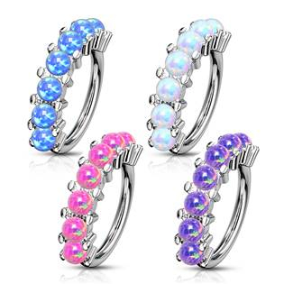 K01048-BL Piercing kruh s opály, 1,0 x 10 mm