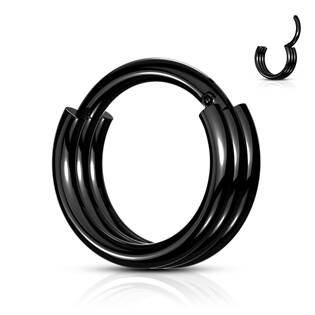 K01056K-1208 Černý piercing kruh segment