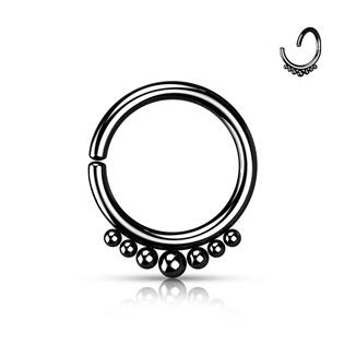 K01060-K Černý piercing kruh 1,2 x 8 mm