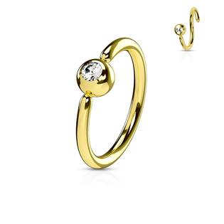 K1017-12083 Piercing - zlacený kruh, kulička 3 mm