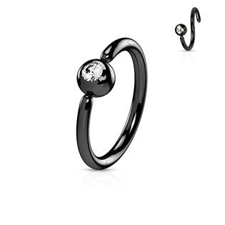 K1018-12083 Piercing - černý kruh, kulička 3 mm
