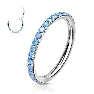 K1041-Q Piercing segment kruh s tyrkysovými kamínky