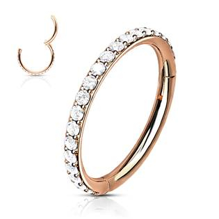 K1041-RD Piercing segment kruh s kamínky, zlacený