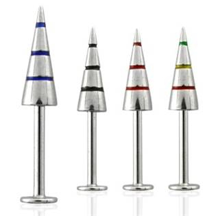 LB01135-R Labreta kónus - pruhy, 4x12 mm