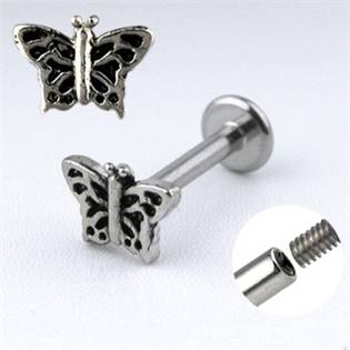 LB1016 Piercing do brady - labreta - motýlek