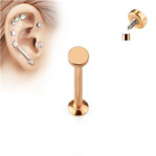 LB1029RD-12063 Zlatý piercing do brady - labreta 1,2 x 6 mm, kolečko 3 mm