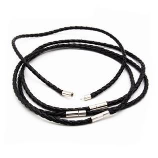 LR1102-45 Splétaná šňůrka na krk černá, tl. 4 mm