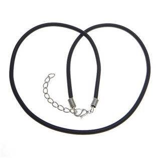 LR1128 Kaučuková šňůrka na krk černá, tl. 3 mm
