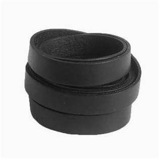 LR7008-K Kožená šňůrka plochá černá, šíře 13 mm