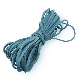 LR8001-25 Semišová šňůrka zelenomodrá - 2,5 mm, délka 100 cm
