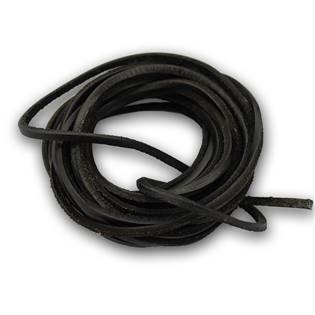 LR9000-01 Řezaná kožená šňůrka černá, tl. 2 mm, délka 100 cm