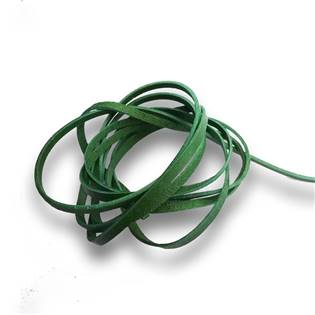 LR9000-06 Řezaná kožená šňůrka zelená, tl. 2 mm, délka 100 cm