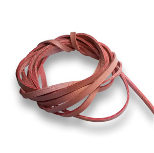 LR9000-19 Řezaná kožená šňůrka světle růžová, tl. 2 mm, délka 100 cm