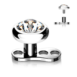 MD028C-05 Kompletní microdermal piercing 1,2 mm - čirý kamínek