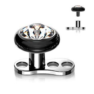 MD028K-04 Kompletní microdermal piercing 1,2 mm - kamínek 4 mm