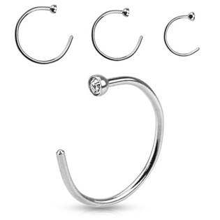 N0065-080-10 Piercing do ucha/nosu se zirkonem