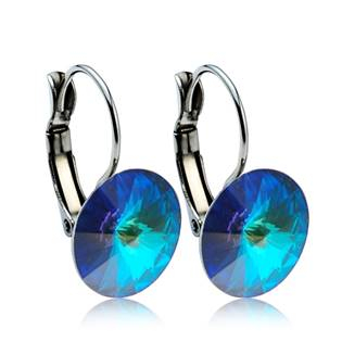 NBS12-BB Ocelové náušnice s krystaly Swarovski® 12 mm, BERMUDA BLUE
