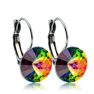 NBS12-VD Ocelové náušnice s krystaly Swarovski® 12 mm, VITRAIL DARK