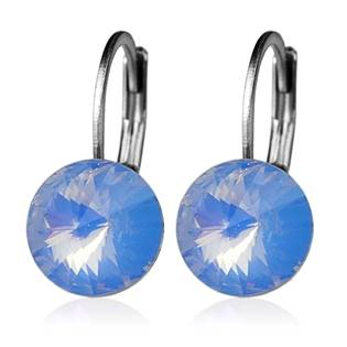 NBSS08-OPB Ocelové náušnice - Opal Blue, 8 mm