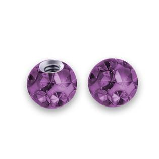 ND01023-03-DA Náhradní kulička s krystaly Swarovski®, 3 mm, závit 1,2 mm, barva tmavě fialová
