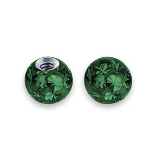 ND01023-03-DG Náhradní kulička s krystaly Swarovski®, 3 mm, závit 1,2 mm, barva tmavě zelená