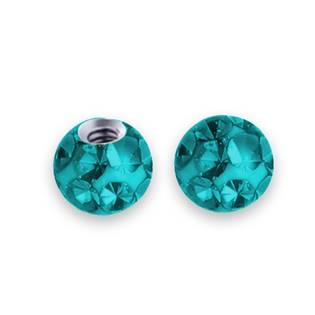 ND01023-03-DQ Náhradní kulička s krystaly Swarovski®, 3 mm, závit 1,2 mm, barva tmavě tyrkysová