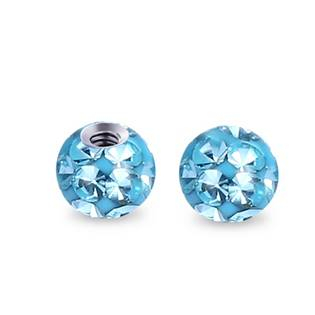 ND01023-03-Q Náhradní kulička s krystaly Swarovski®, 3 mm, závit 1,2 mm, barva tyrkysová