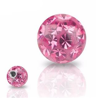 ND01023-10-P Náhradní kulička s krystaly Swarovski®, 10 mm, závit 1,6 mm, barva ROSE