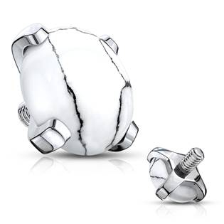 ND014-04HW Náhradní kamínek opál k labretě, průměr 4 mm, howlit