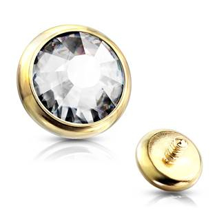 ND015-GDC Náhradní kamínek k labretě, průměr 3 mm, čirá barva