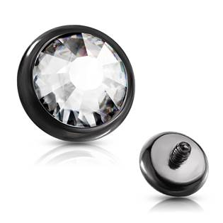 ND015-KC Náhradní kamínek k labretě, průměr 3 mm, čirá barva
