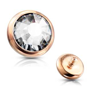 ND015-RDC Náhradní kamínek k labretě, průměr 3 mm, čirá barva