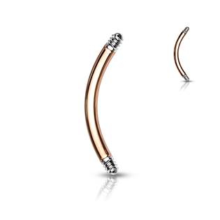 ND018RD-1208 Piercing - zlacená náhradní tyčka zahnutá 1,2 x 8 mm