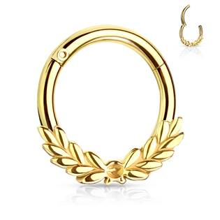 NS0040-GD Zlacený ocelový piercing do nosu - tragus / helix / septum