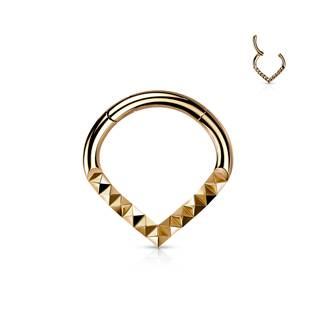 NS0054RD-1208 Zlacený segment piercing špičatý - helix / cartilage / tragus piercing 1,2 x 8 mm