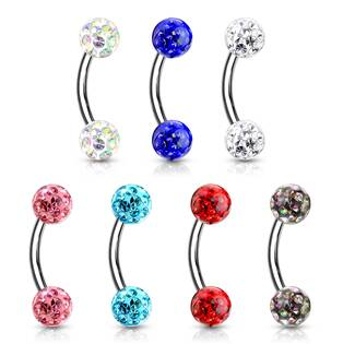 OB0013-P Piercing do obočí s krystaly